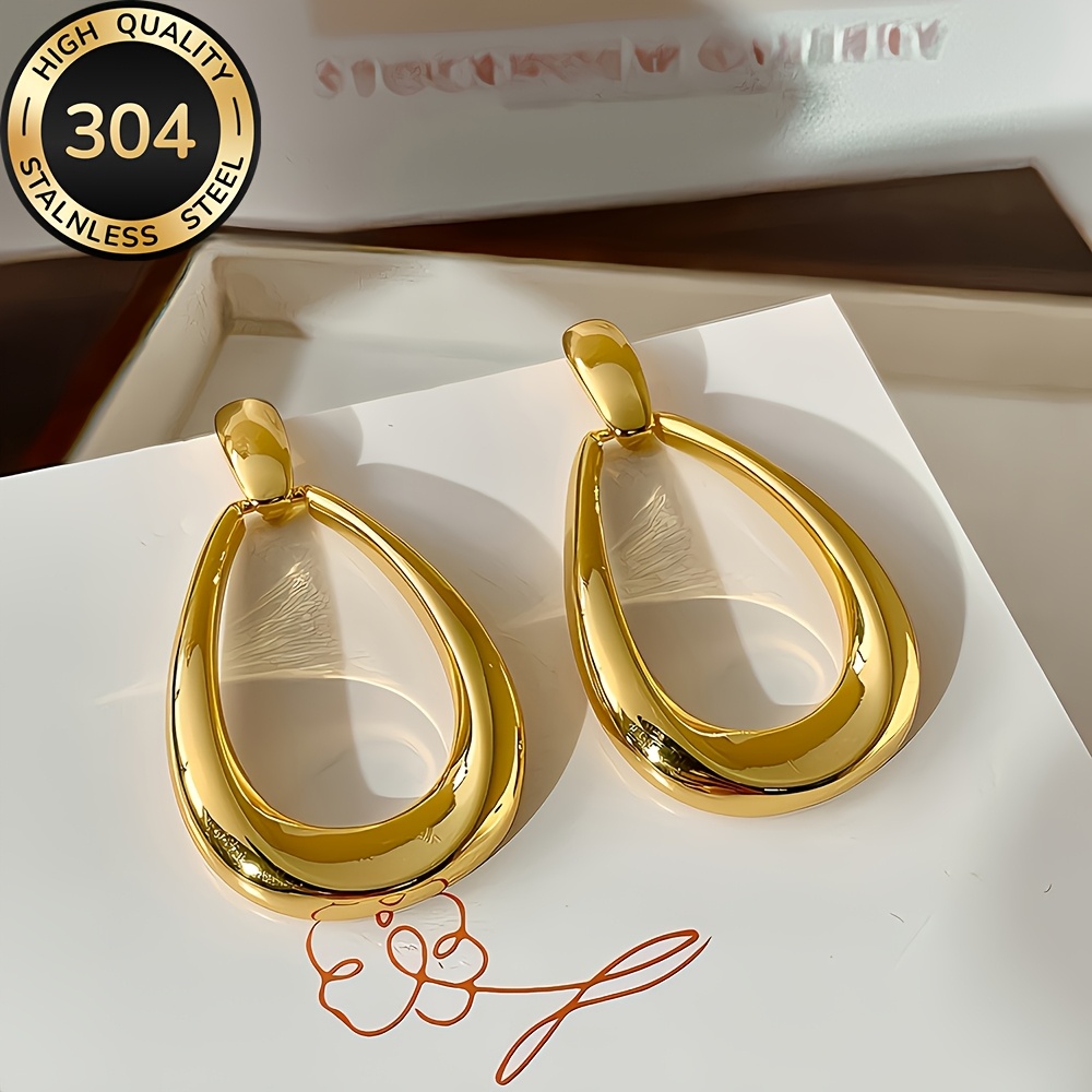 18K Golden Plated Water Drop Earrings